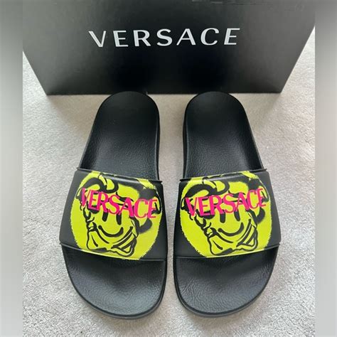 versace smiley face|versace slides.